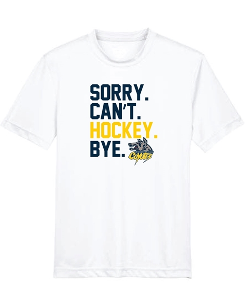 Picture of Sorry. Can't. Hockey. Bye. Youth Performance T-Shirt