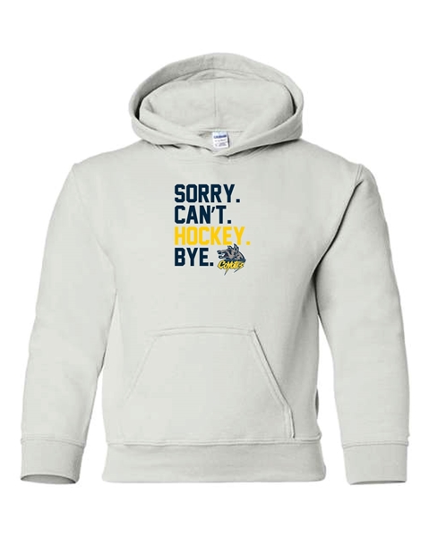 Picture of Sorry. Can't. Hockey. Bye. Youth Hooded Sweatshirt