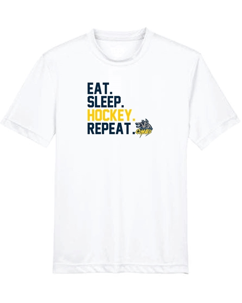 Picture of Eat. Sleep. Hockey. Repeat. Youth Performance T-Shirt
